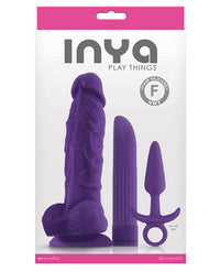 Inya Play Things Set Of Plug, Dildo & Vibrator - Purple - THE FETISH ACADEMY 
